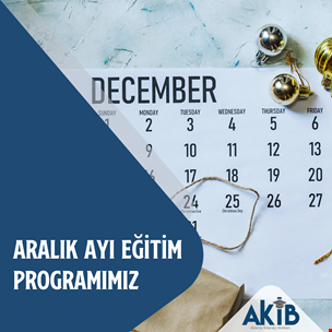 Aralık 2025 Eğitim Takvimi